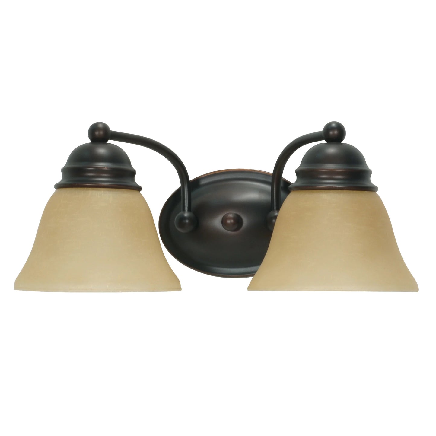 Empire - 2 Light 15" Vanity with Champagne Linen Washed Glass - Mahogany Bronze Finish