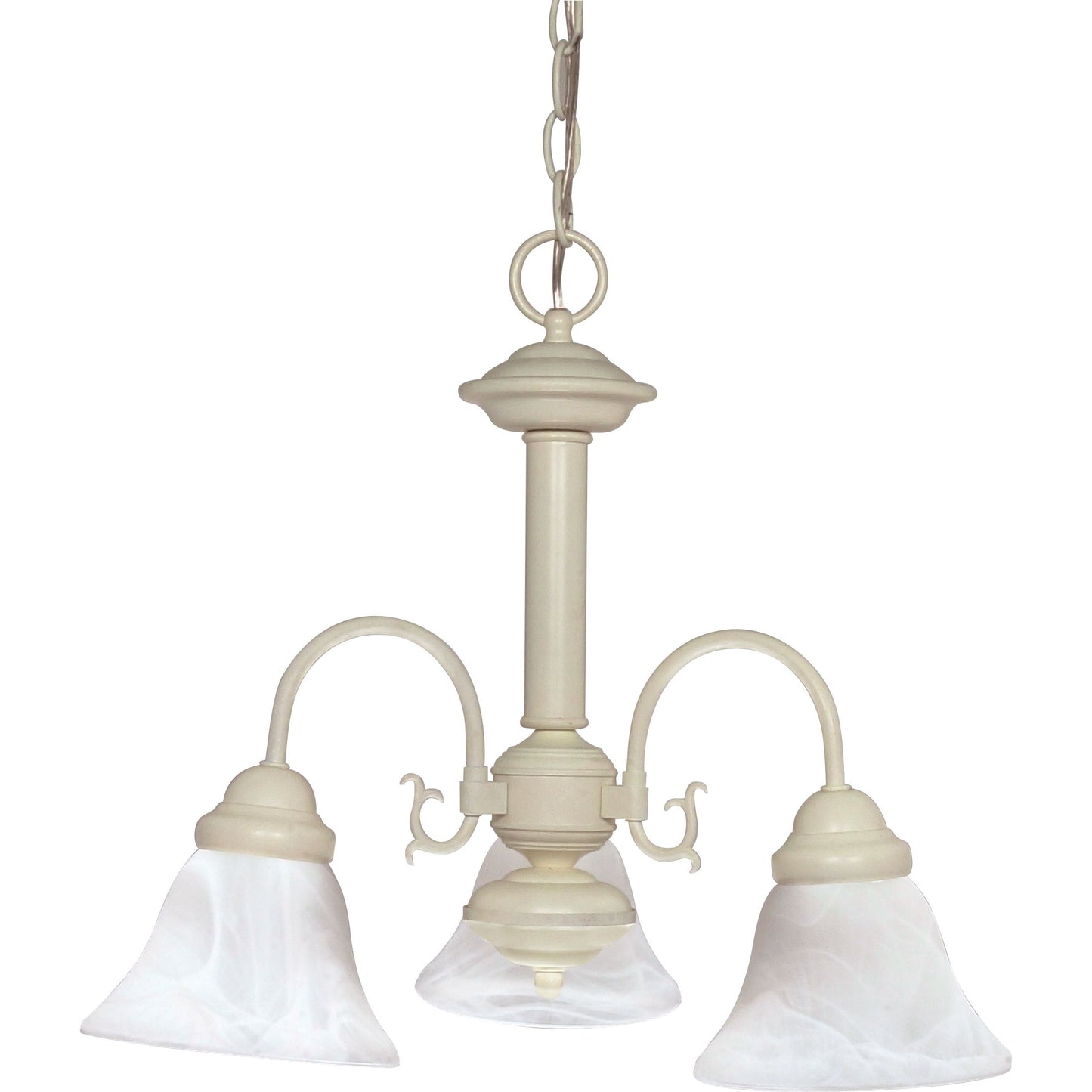 Ballerina - 3 Light Chandelier with Alabaster Glass - Textured White Finish