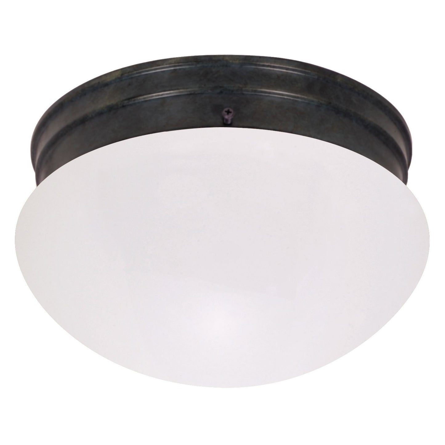 2 Light - 10" Flush with Frosted Glass - Mahogany Bronze Finish