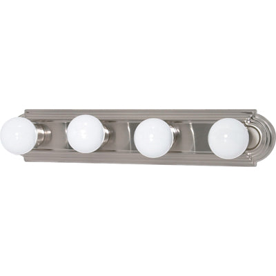 4-Light Racetrack Style Vanity Light Fixture - Brushed Nickel Finish