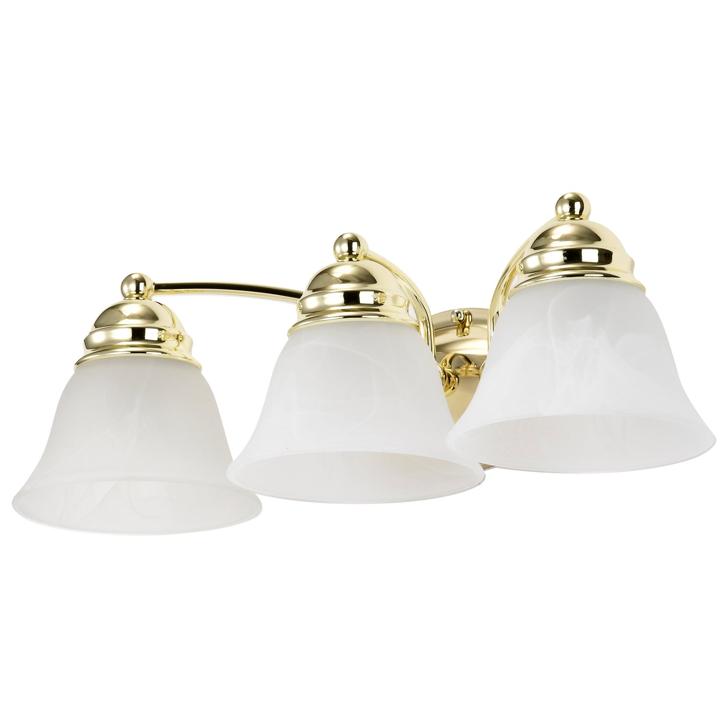 Empire - 3 Light 21" Vanity with Alabaster Glass - Polished Brass Finish