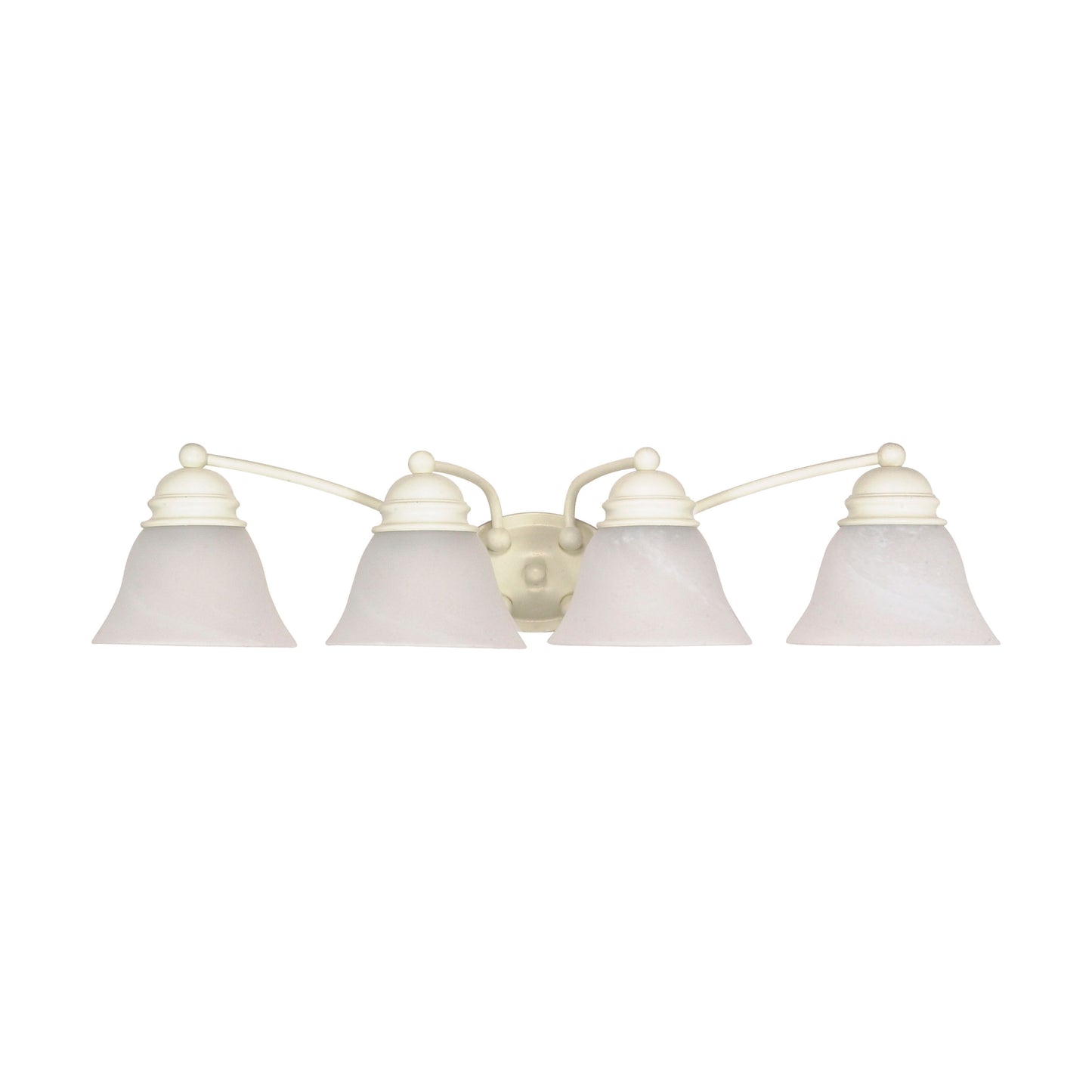 Empire - 4 Light 29" Vanity with Alabaster Glass - Textured White Finish