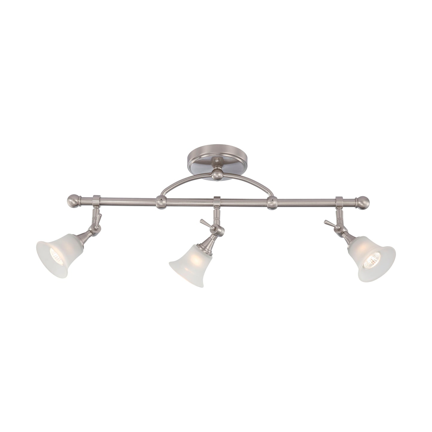 Surrey - 3 Light Fixed Track Bar with Frosted Glass - Brushed Nickel Finish