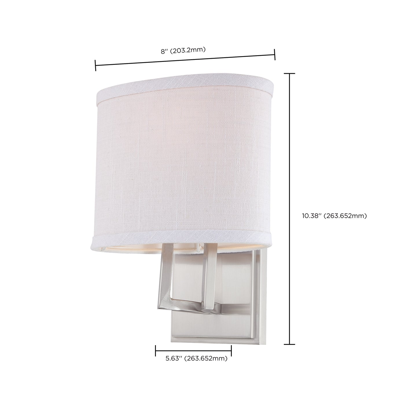 Gemini - 1 Light Vanity with Slate Gray Fabric Shade - Brushed Nickel Finish