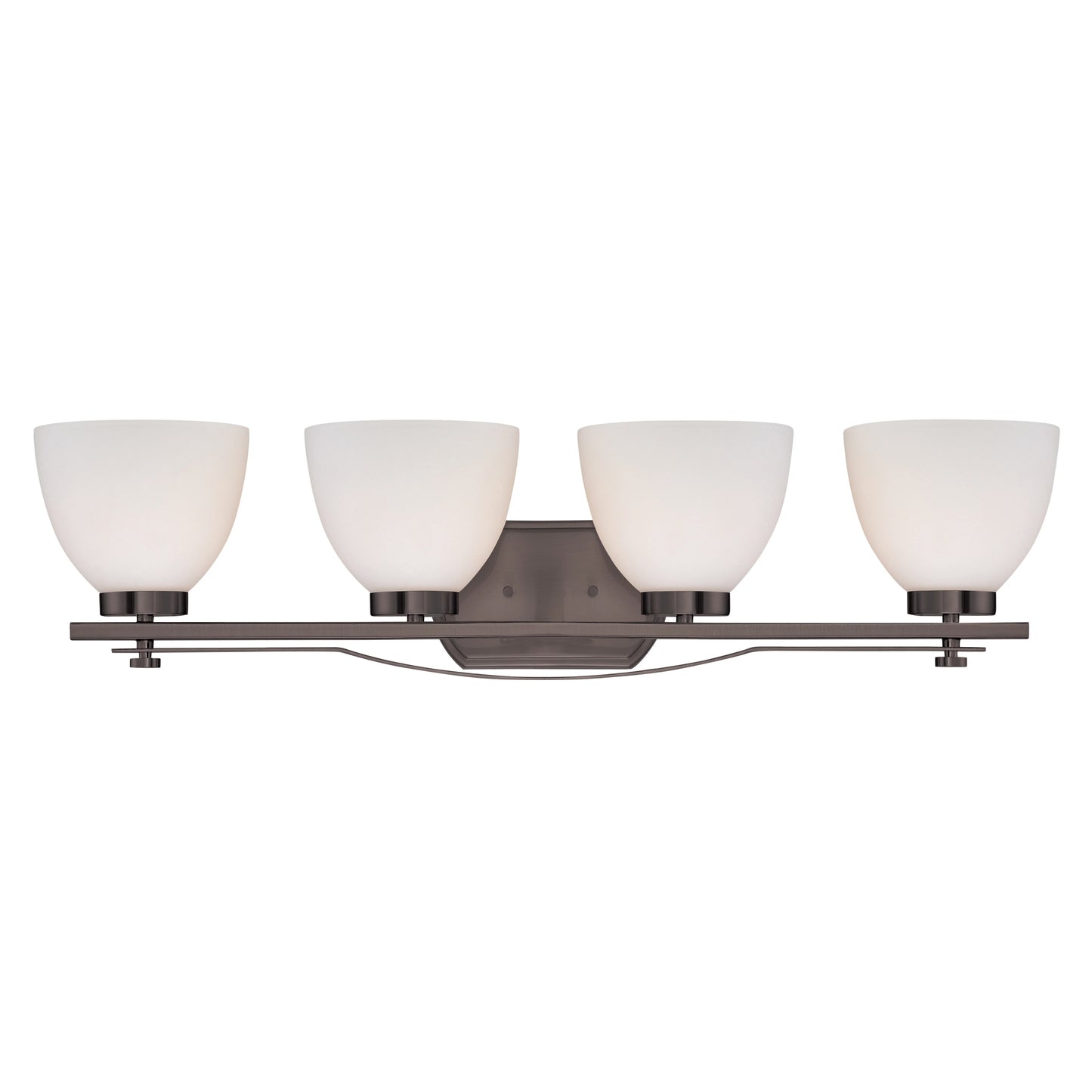 4-Light Wall Mounted Vanity Light in Hazel Bronze Finish with Frosted Glass
