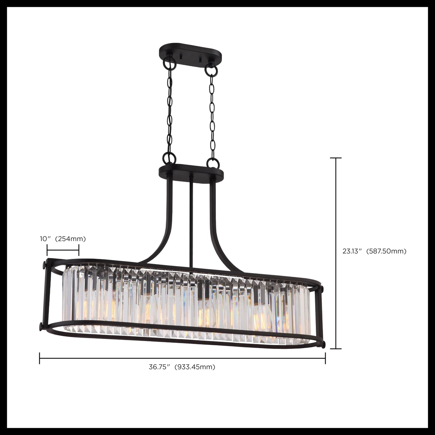 Krys- 4 Light Crystal Accent Island Pendant - Aged Bronze Finish