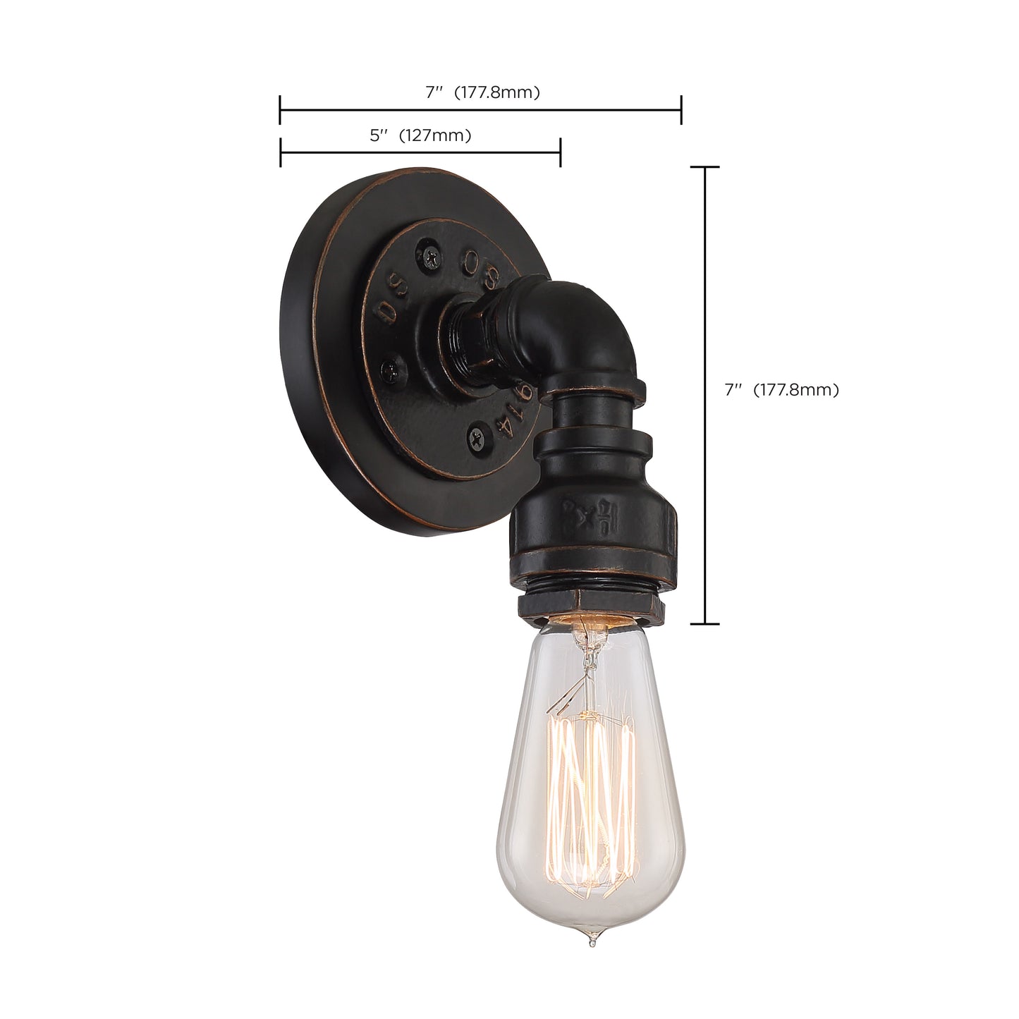 Iron - 1 Light Vantity - Industrial Bronze Finish