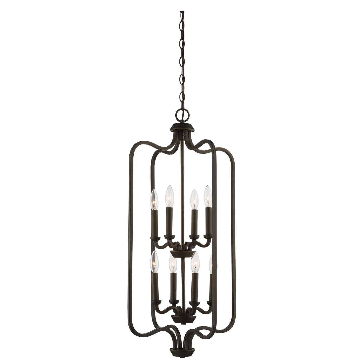 Willow - 8 Light Cage Pendant - Forest Bronze Finish