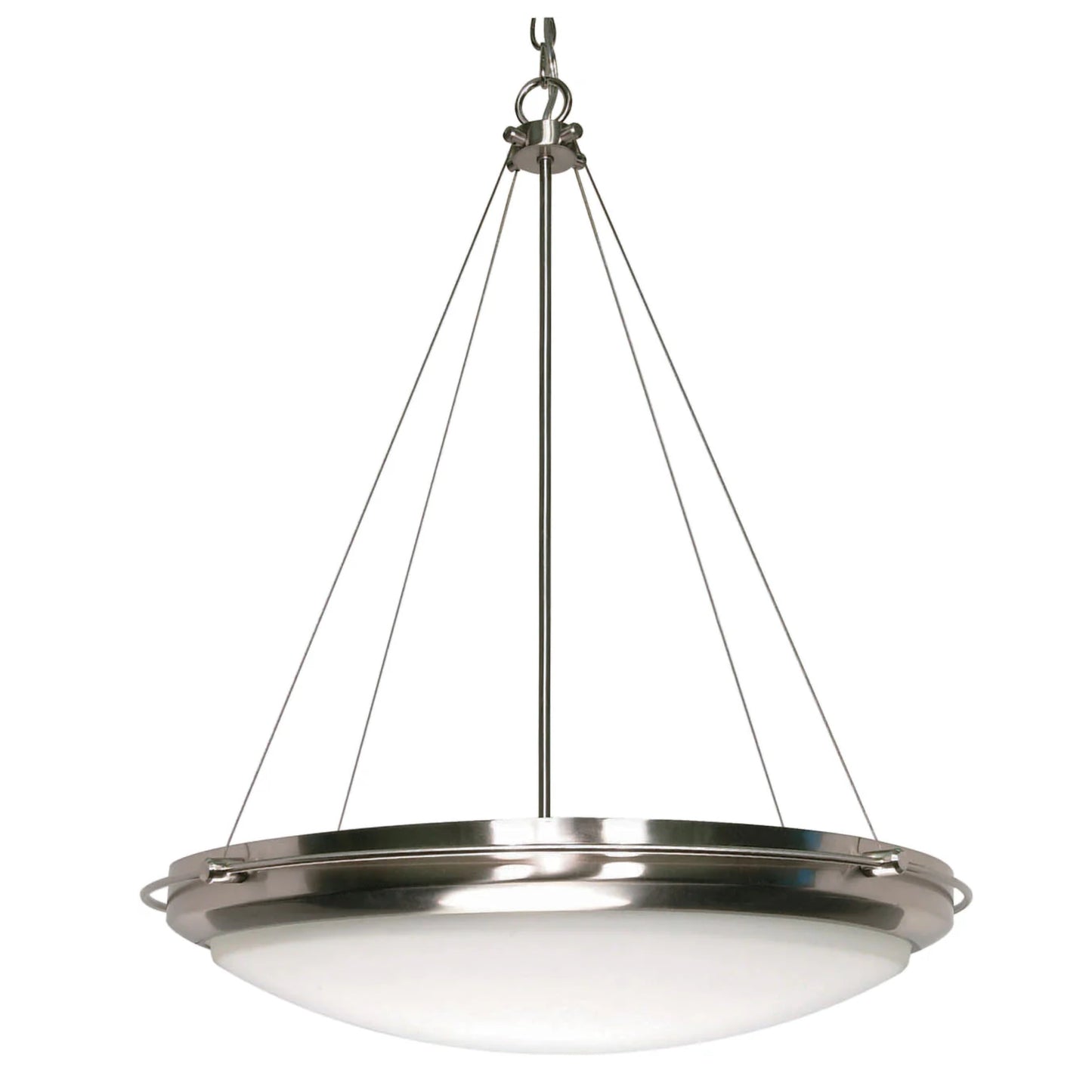 Polaris - 3 Light Pendant with Satin Frosted Glass - Brushed Nickel Finish
