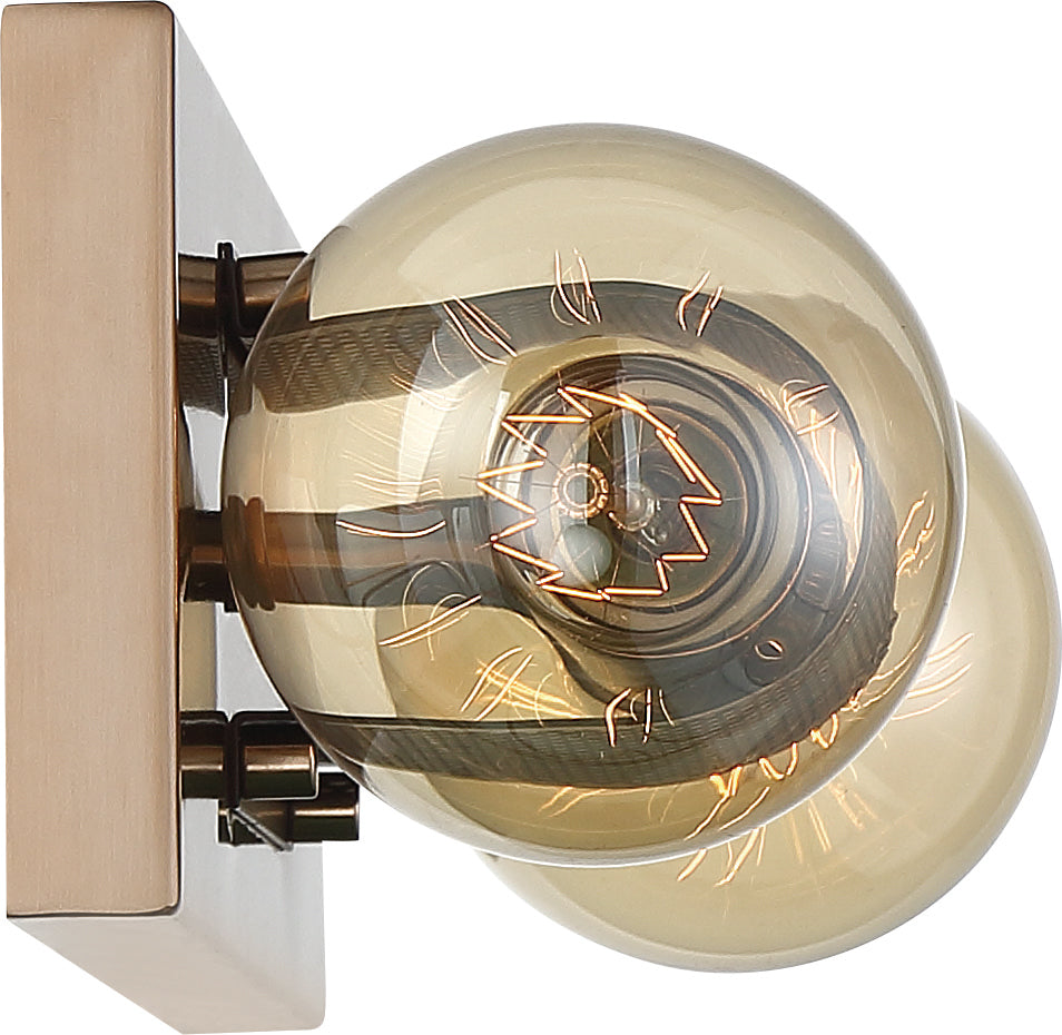Passage - 2 Light Vanity - Copper Brushed Brass Finish with Black Mesh