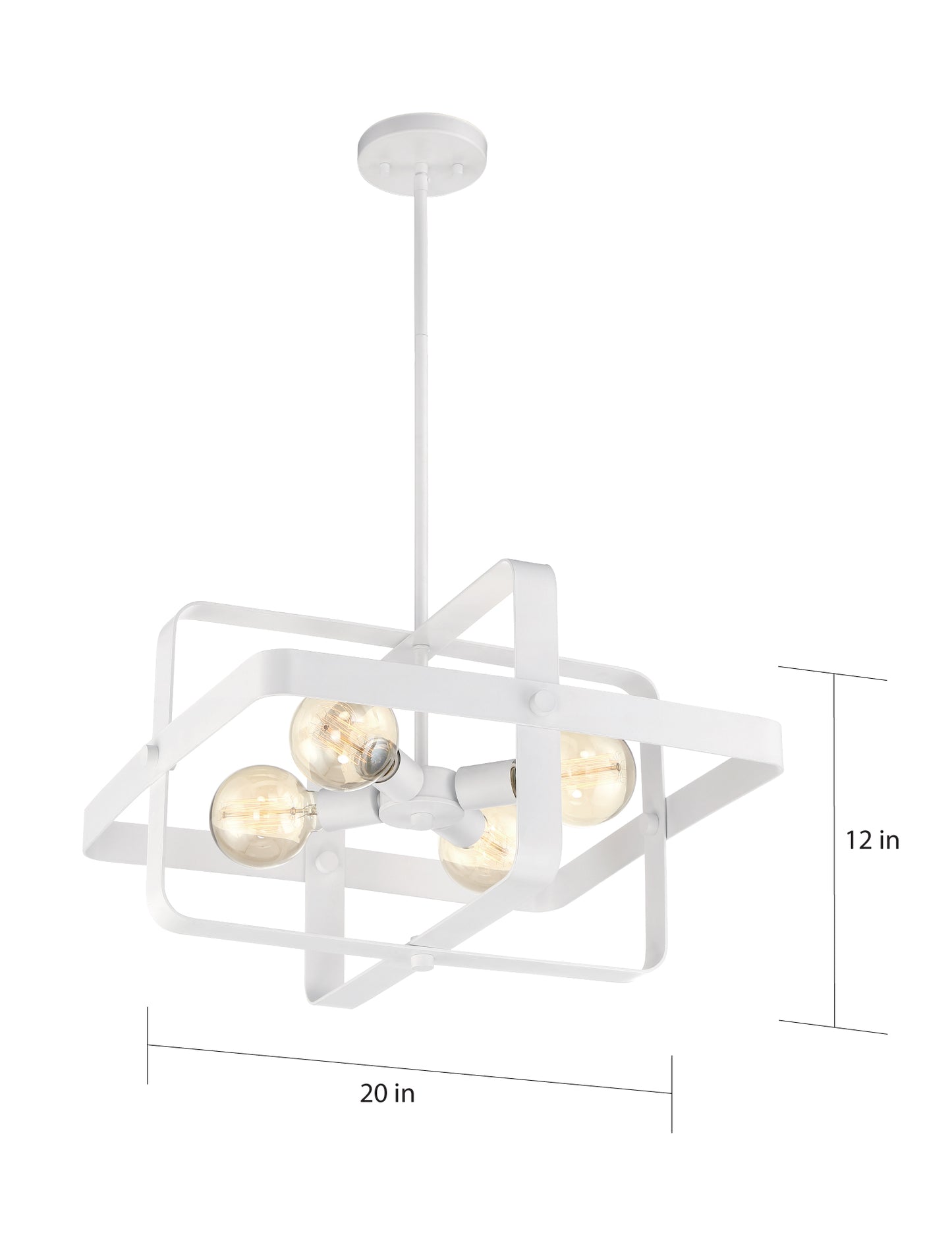 Prana - 4 Light Pendant - White Finish