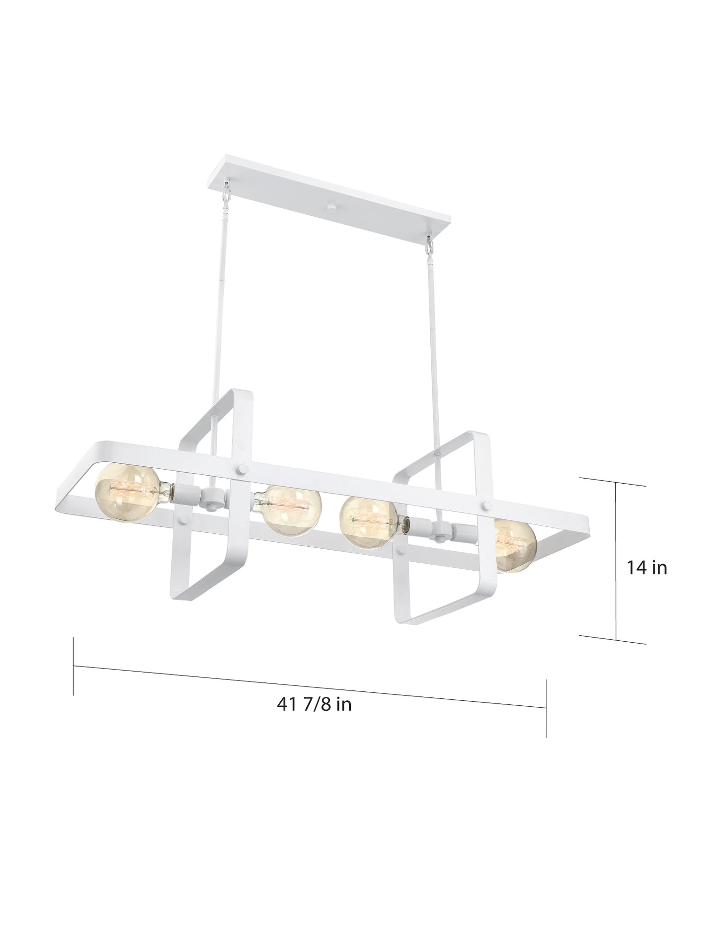 Prana - 4 Light Island Pendant - White Finish