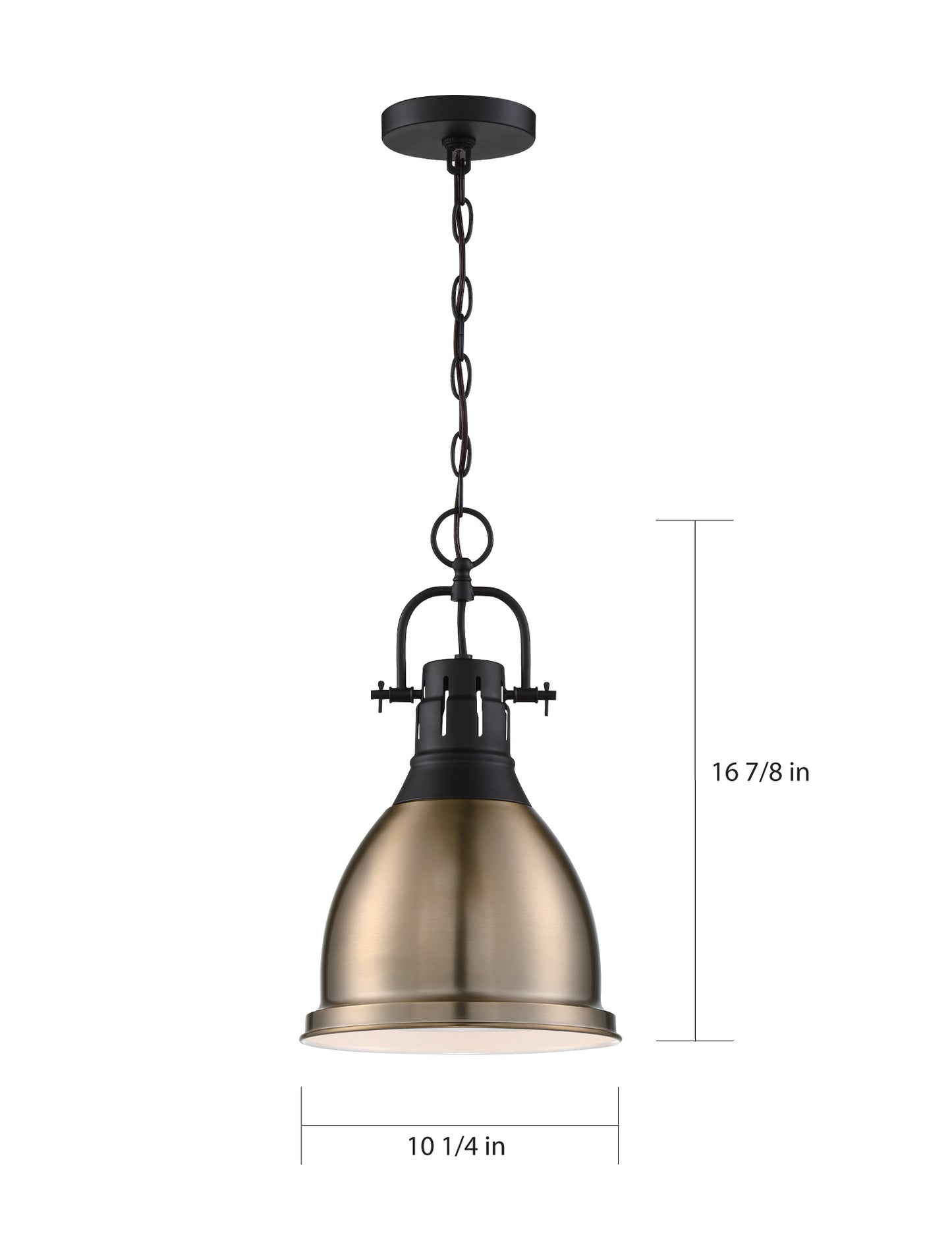 Watson - 1 Light Pendant with Matte Black - Burnished Brass Finish