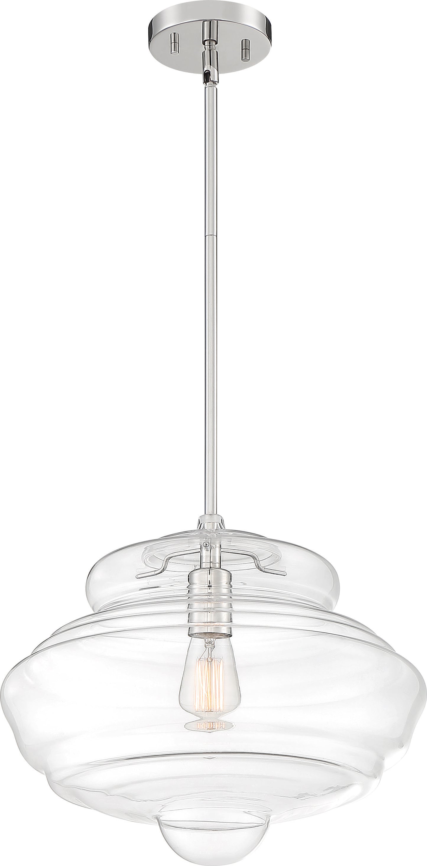 Storrier - 1 Light Pendant with Clear Glass - Polished Nickel Finish