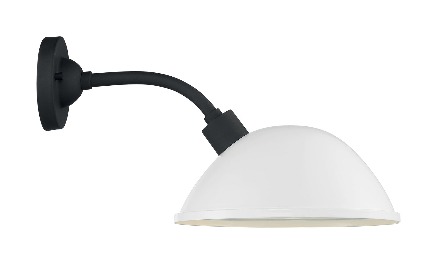 South Street - 1 Light Large Outdoor Sconce with Gloss White - Textured Black Finish