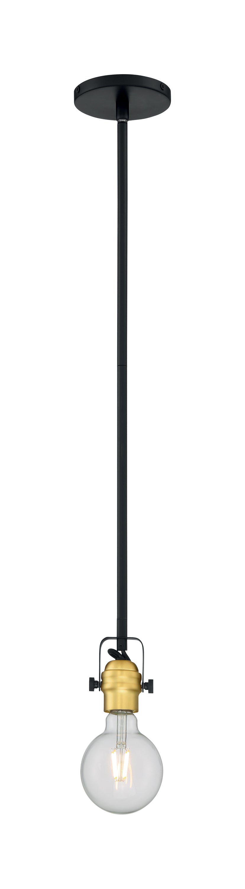 Mantra - 1 Light Mini Pendant with Black & Brushed Brass Finish