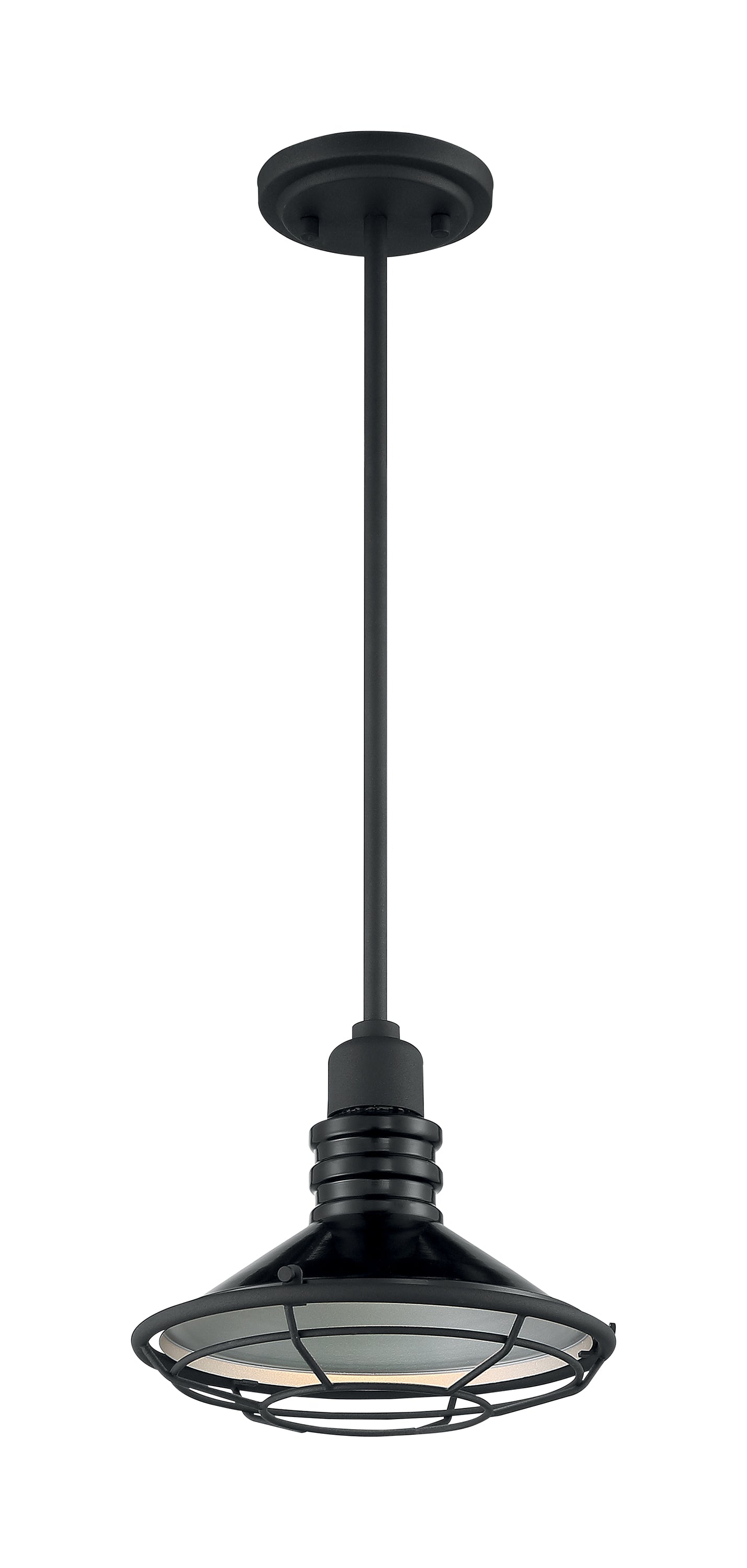 Blue Harbor - 1 Light Small Pendant with Black and Silver - Black Accents Finish