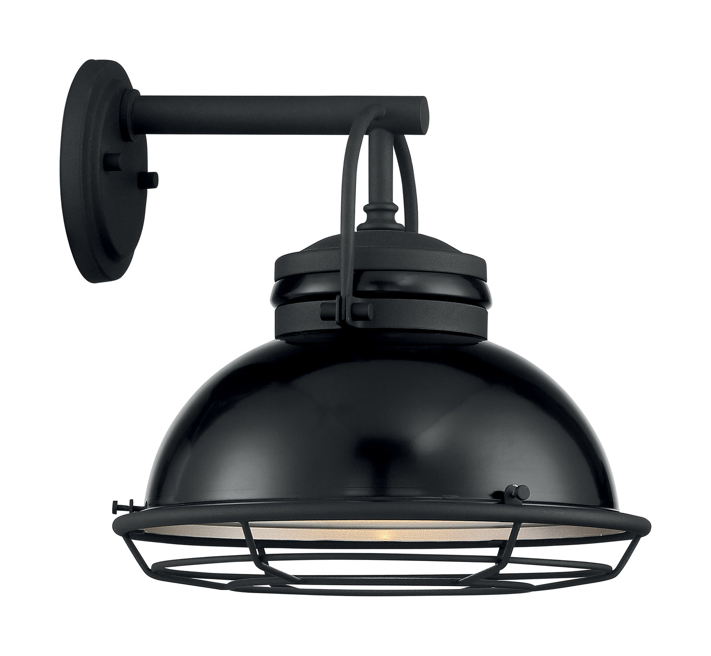 Upton - 1 Light Large Outdoor Wall Sconce with Black and Silver - Black Accents Finish