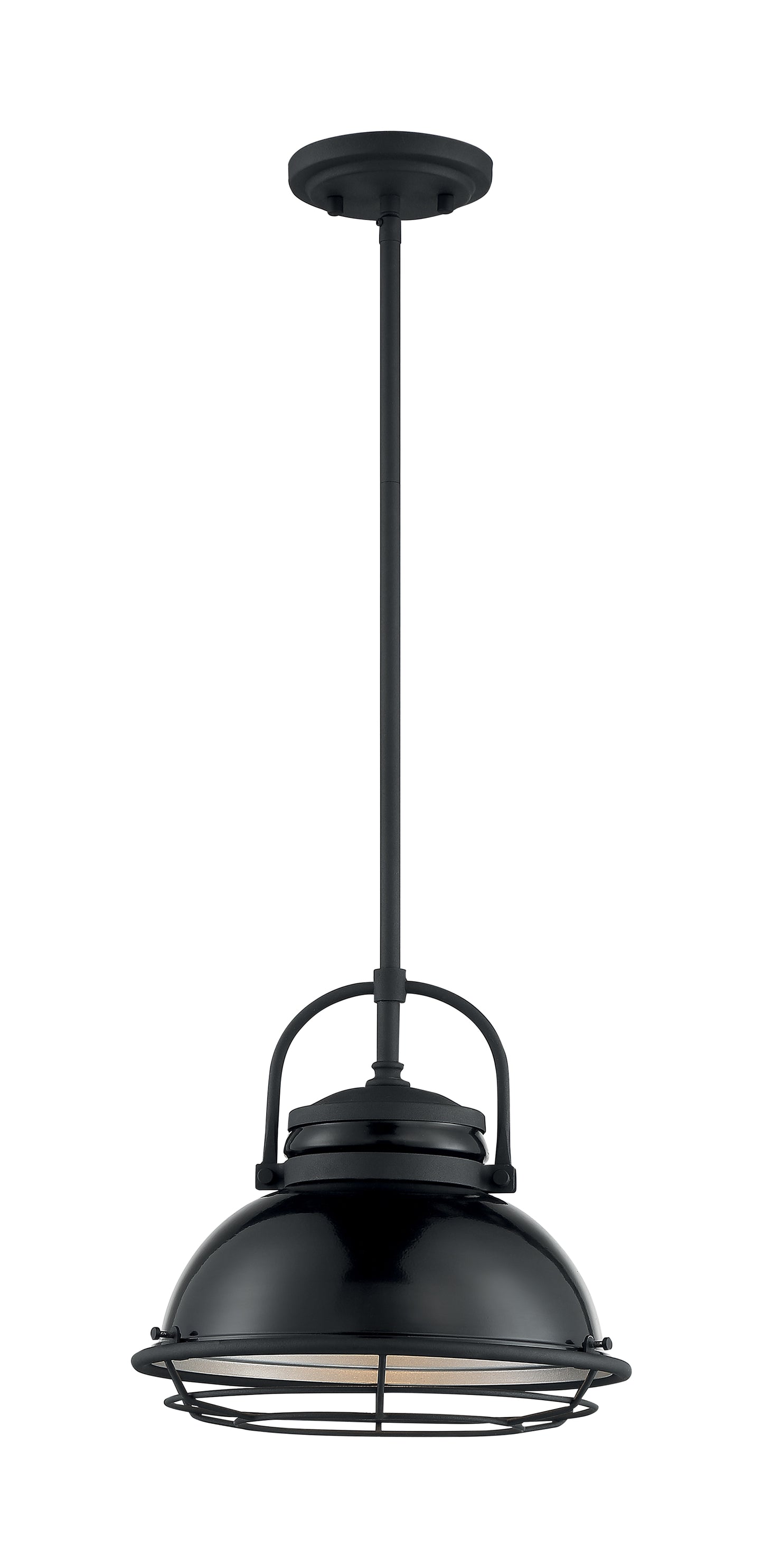 Upton - 1 Light Large Pendant with Black and Silver - Black Accents Finish