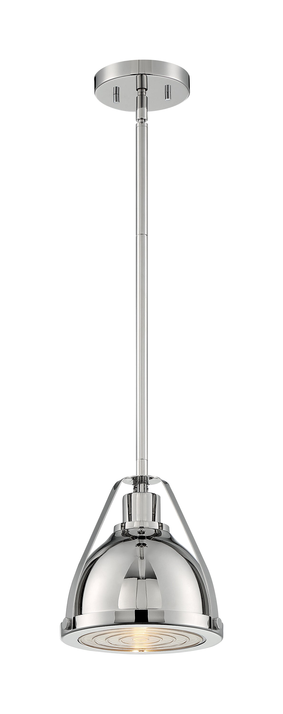 Barbett - 1 Light Small Pendant with Fresnel Glass - Polished Nickel Finish
