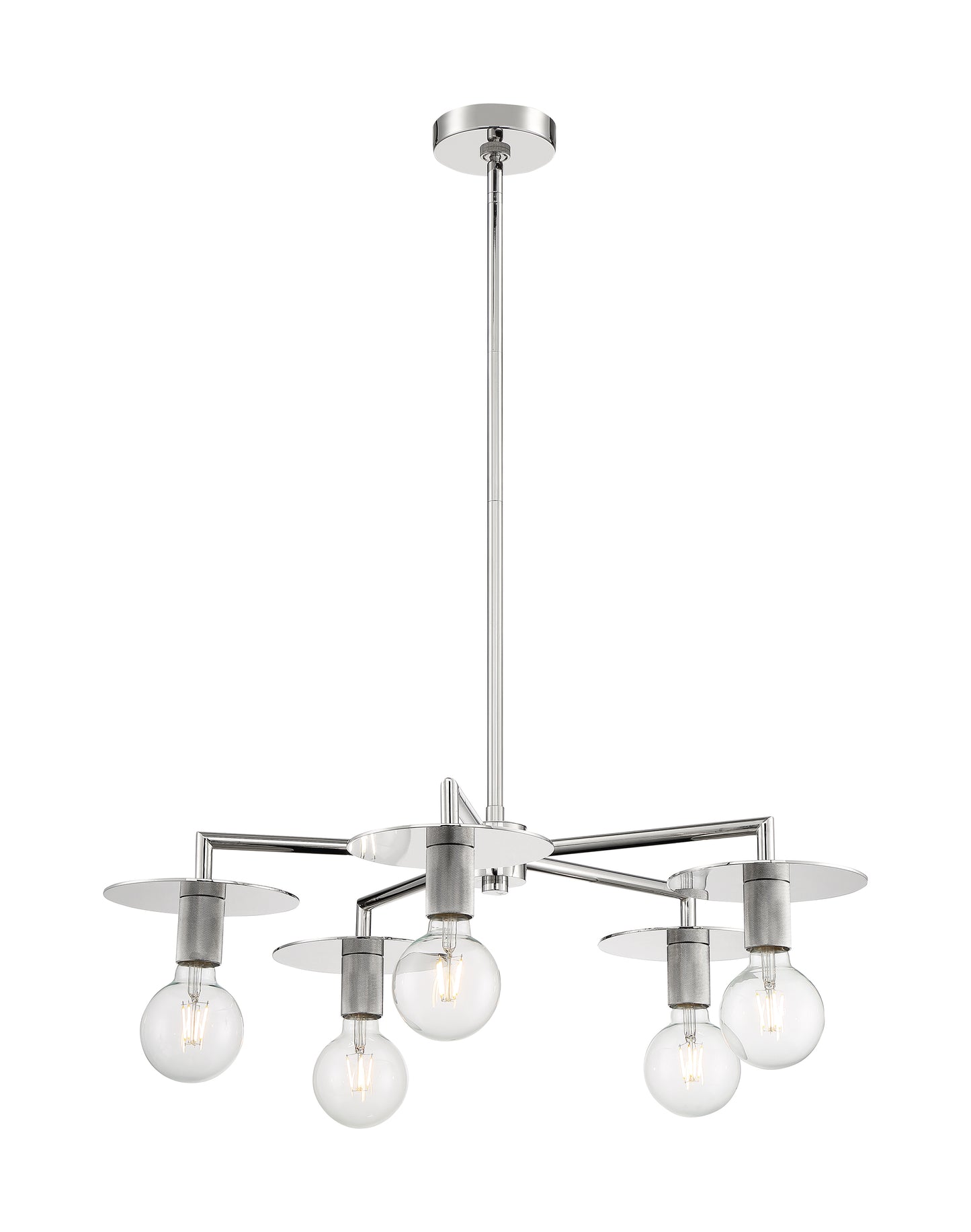 Bizet - 5 Light Chandelier with- Polished Nickel Finish
