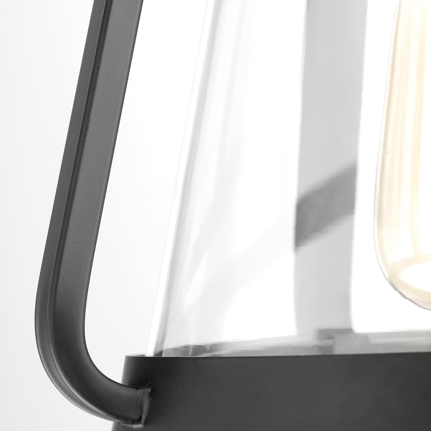 Everett - 1 Light Large Wall Scone - Matte Black with Clear Glass