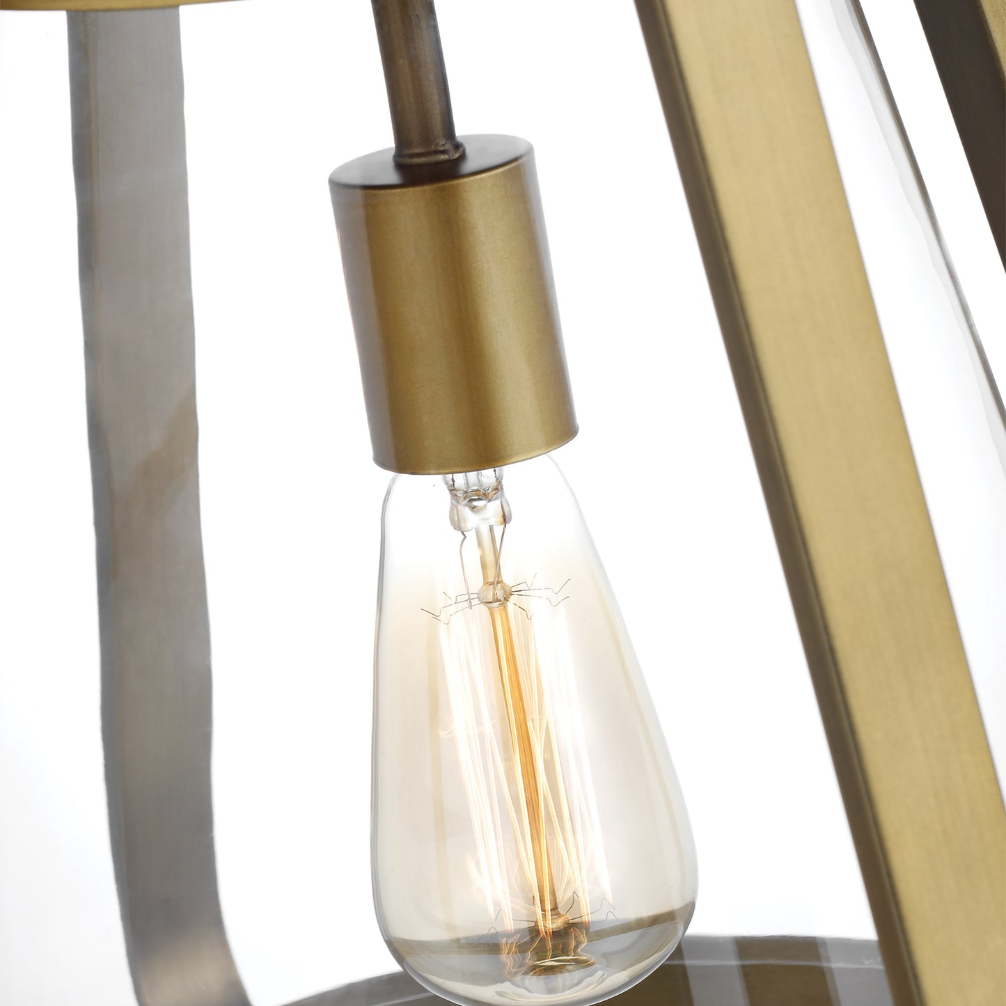 Everett - 1 Light 14" Pendant with Natural Brass with Clear Glass