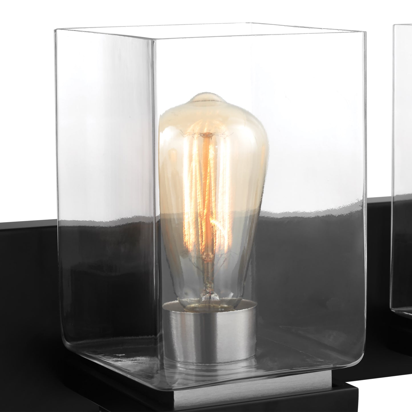 Crossroads - 3 Light Vanity with Matte Black - Clear Glass