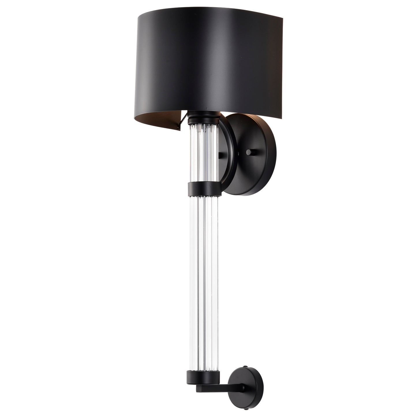Teagon 1 Light Wall Sconce; Matte Black Finish; Metal Shade