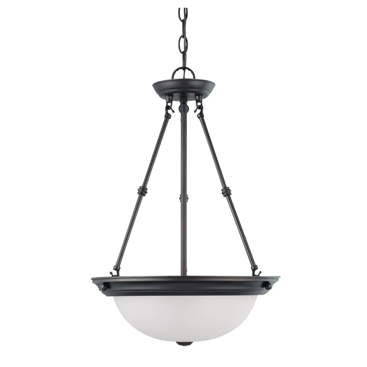 3 Light - LED 15" Pendant - Mahogany Bronze Finish - Frosted Glass - Lamps Included