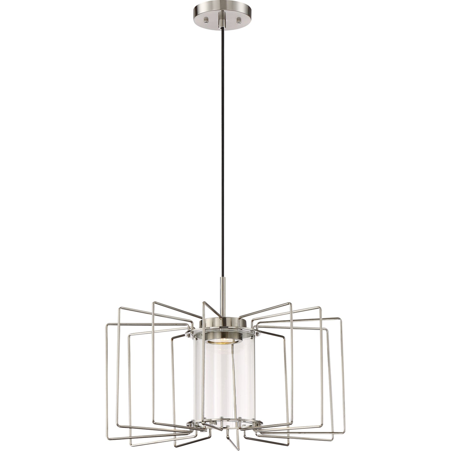 Wired - LED Pendant with Clear Glass - Brushed Nickel Finish