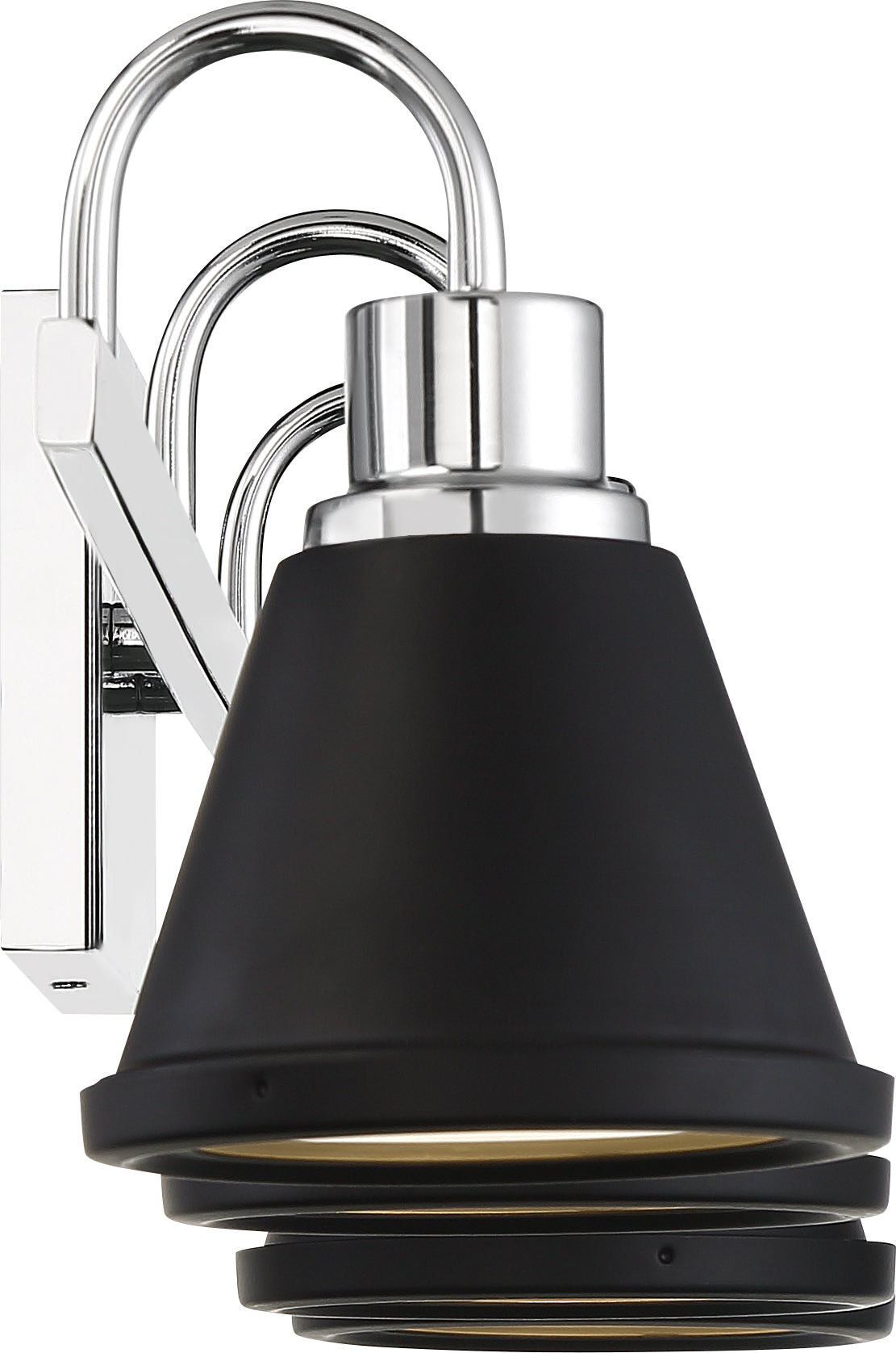 Bette - 4 Light LED Vanity -Polished Nickel and Matte Black Metal Finish
