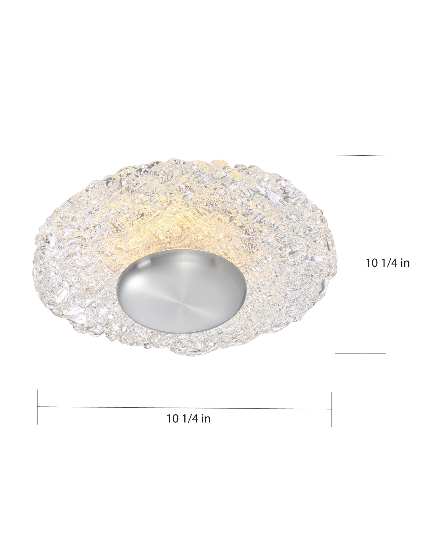 Riverbed - LED Flush with Woven Glass - Polished Nickel Finish