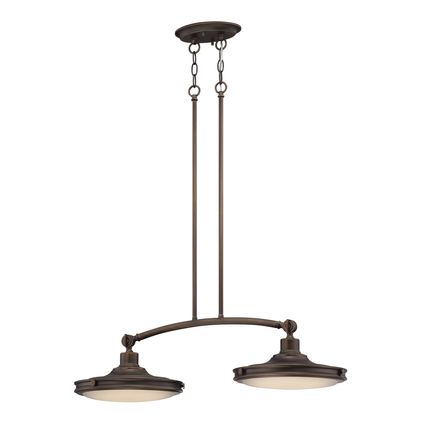 Houston - 2 LED Island Pendant - Antique Brass Finish