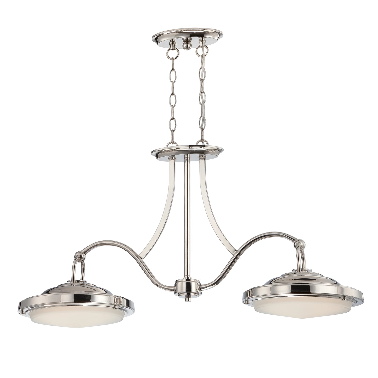 Sawyer - 2 LED Island Pendant with Frosted Glass - Polished Brass Finish
