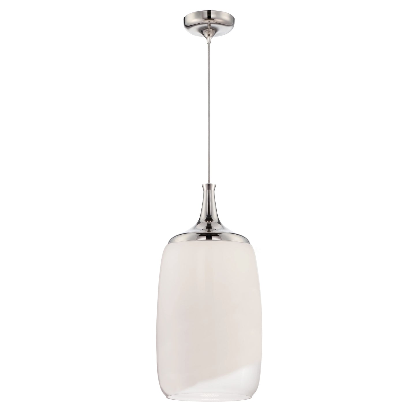 Horizon - LED Glass Pendant with White To Clear Glass - Polish Nickel Finish