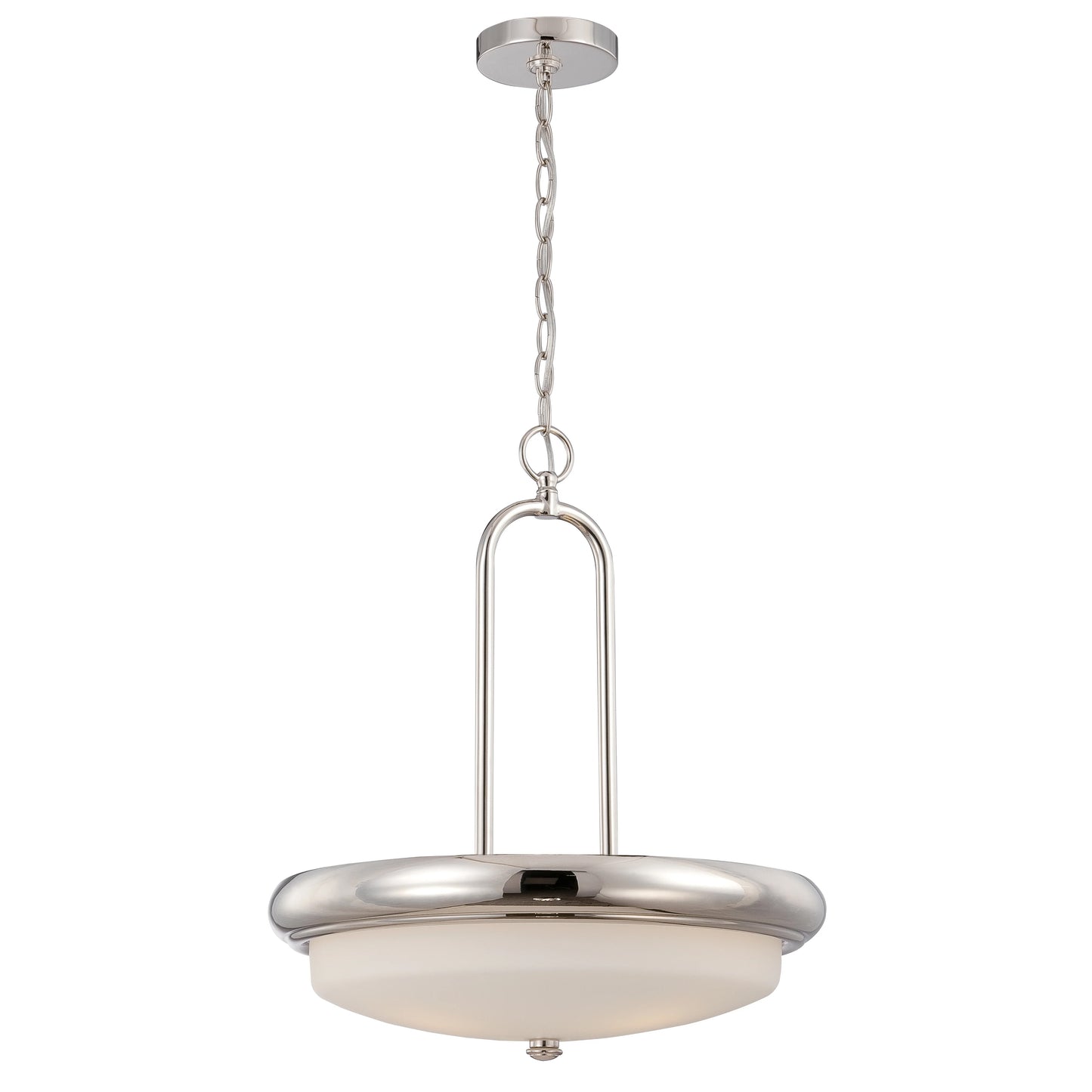 Dylan - 3 Light Pendant with Etched Opal - Polish Nickel Finish - LED Glass Omni Included
