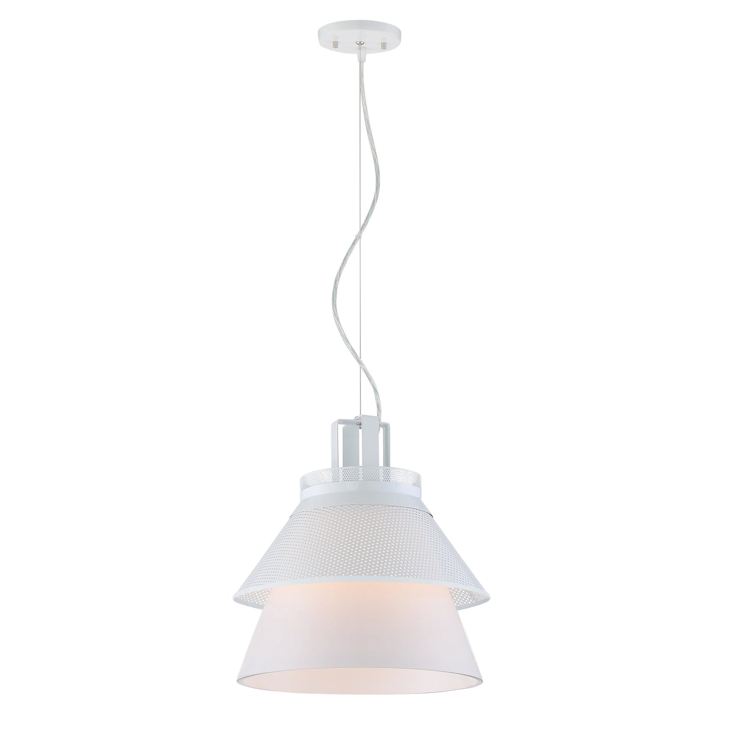 Kyto - LED 13" Pendant with White Opal Glass - White Finish
