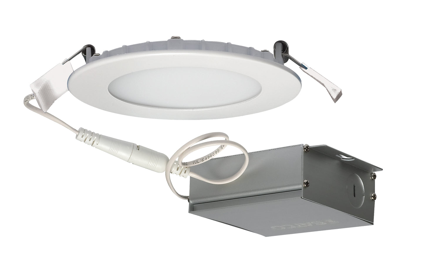 10W LED Direct Wire Downlight; Edge-lit; 4" 5000K; 120 volt; Dimmable; Round; Remote Driver