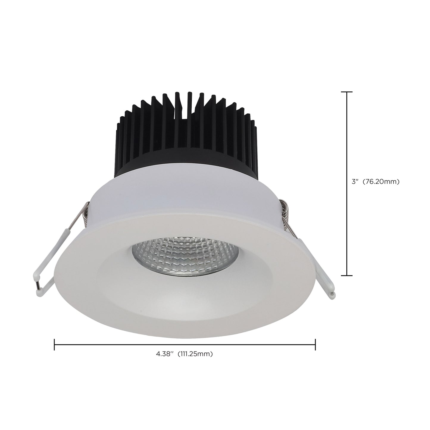 12W LED Direct Wire Downlight; 3.5" 3000K; 120 volt; Dimmable; Round; Remote Driver; White