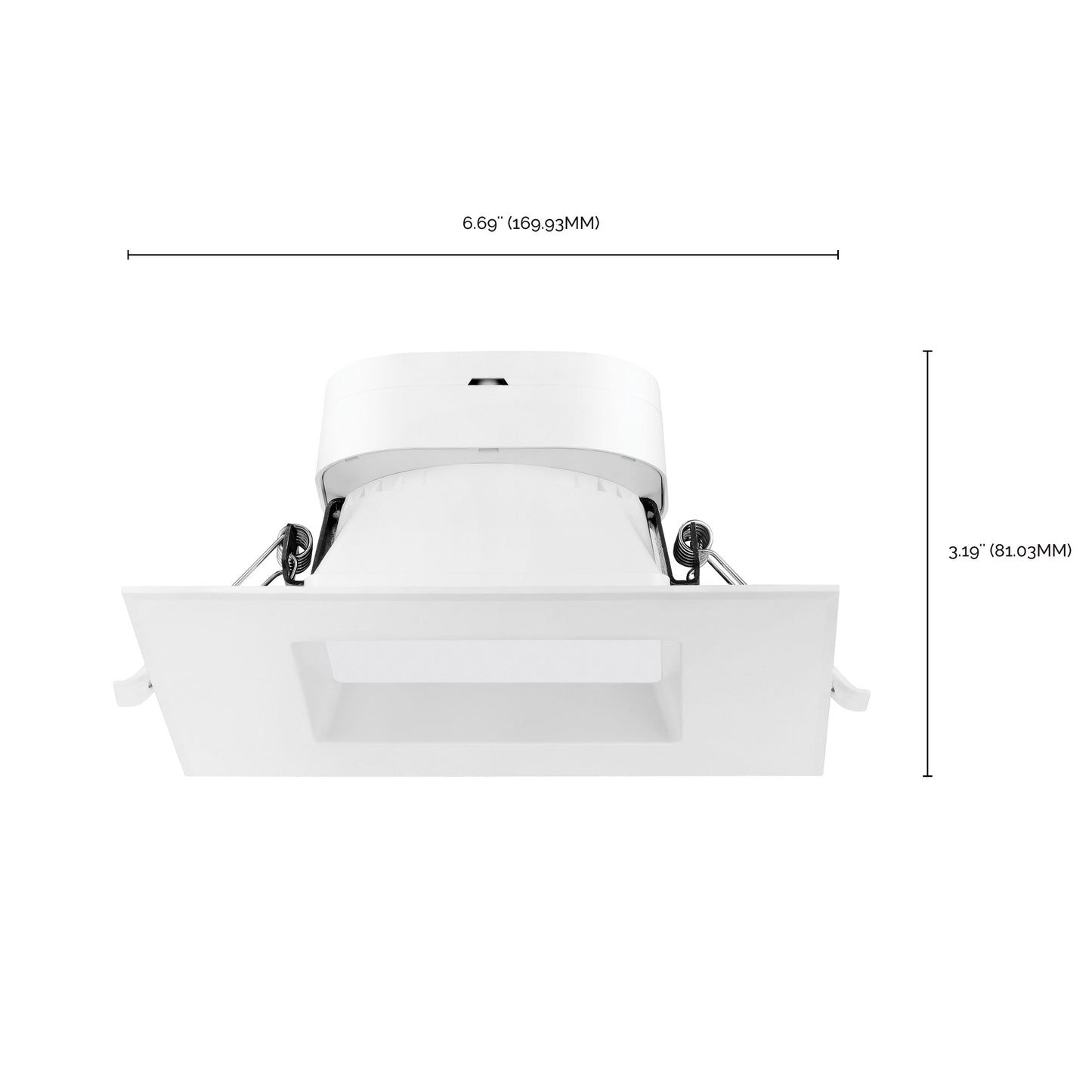 9W LED Direct Wire Downlight; 6" 5000K; 120 volt; Dimmable; Square