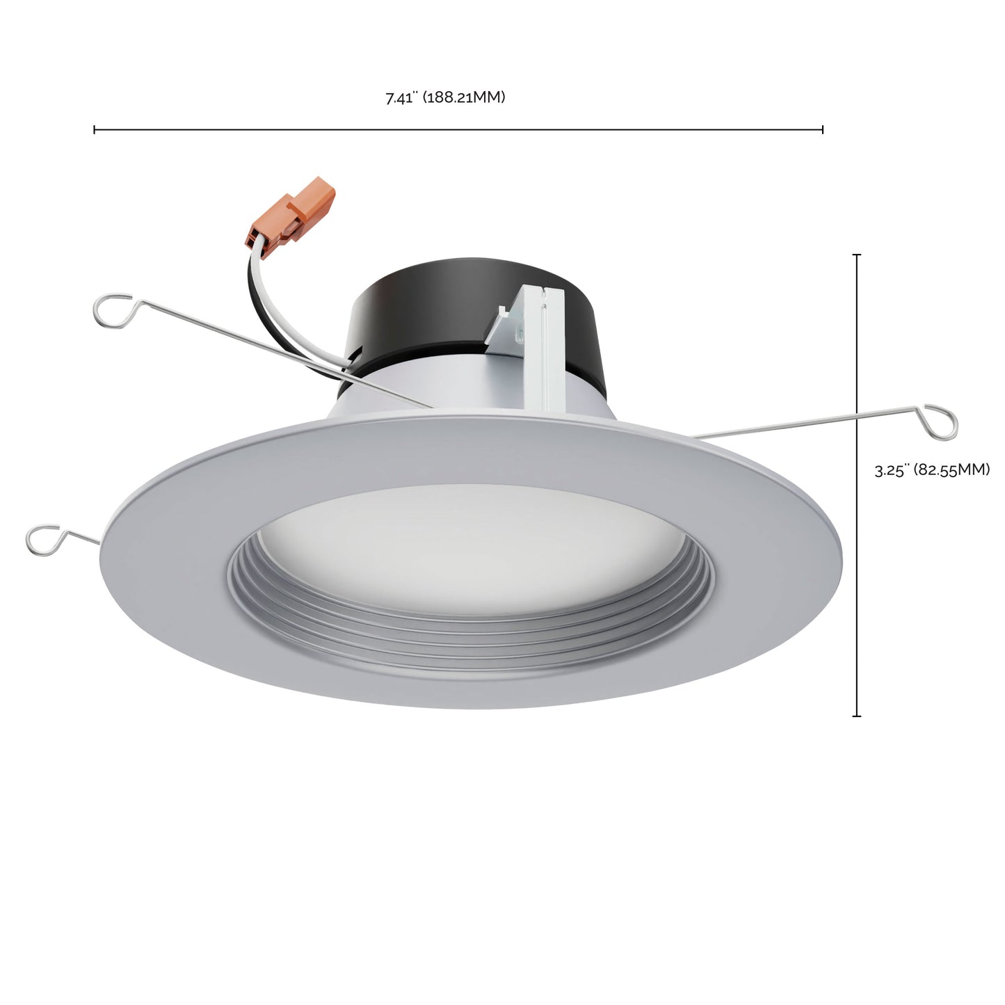 9W; LED Downlight Retrofit; 5 Inch - 6" CCT Selectable; 120 volts; Dimmable; Brushed Nickel Finish