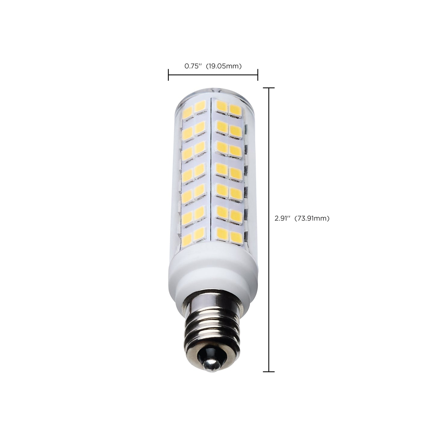 6.5 Watt T6 LED; Clear Finish; E12 Base; 5000K; 120 Volt