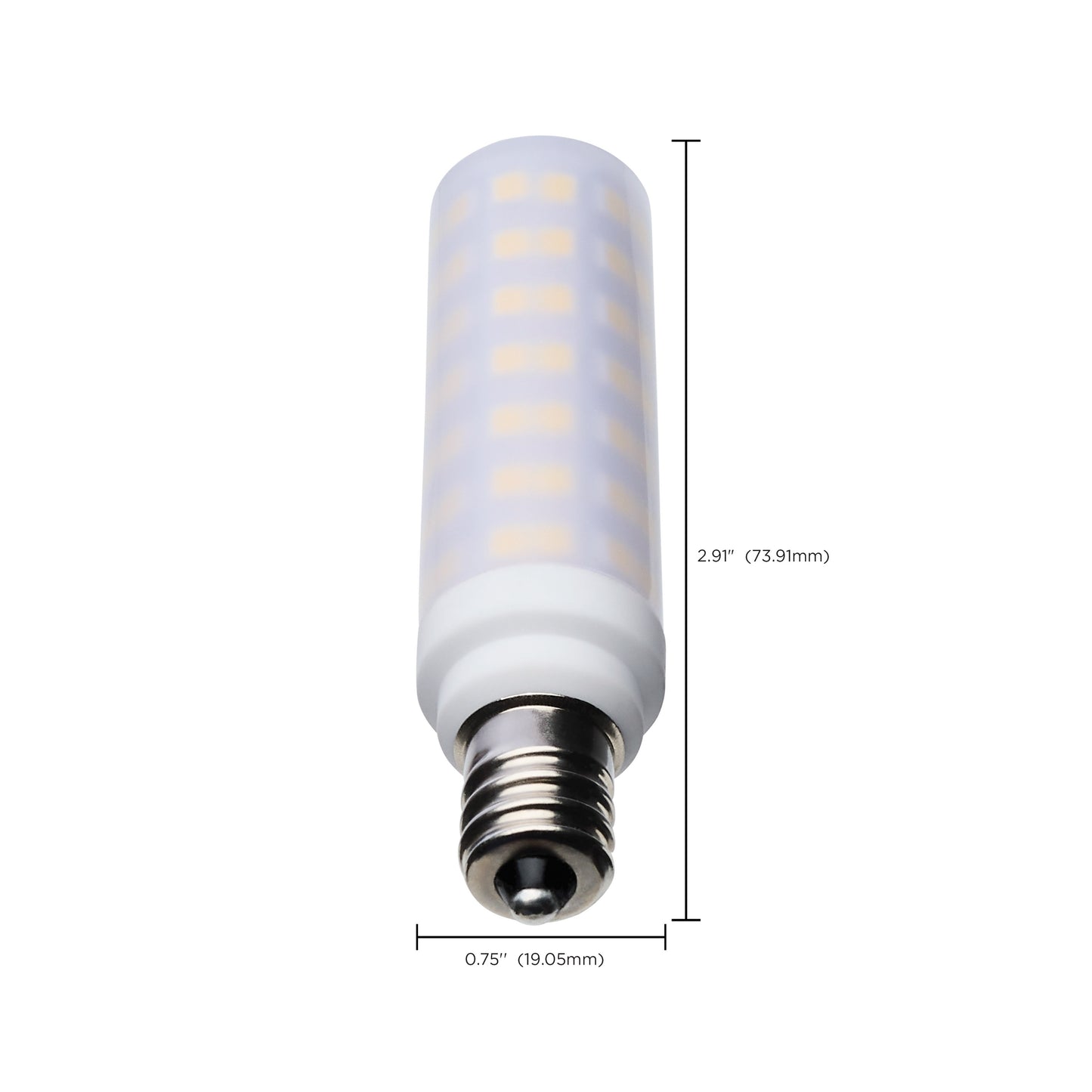 6.5 Watt T6 LED; Frost Finish; E12 Base; 5000K; 120 Volt