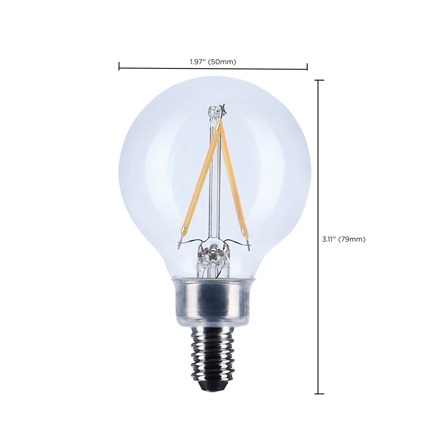 4 Watt G16.5 LED; Candelabra Base; Clear; 5000K CCT; 120 Volt