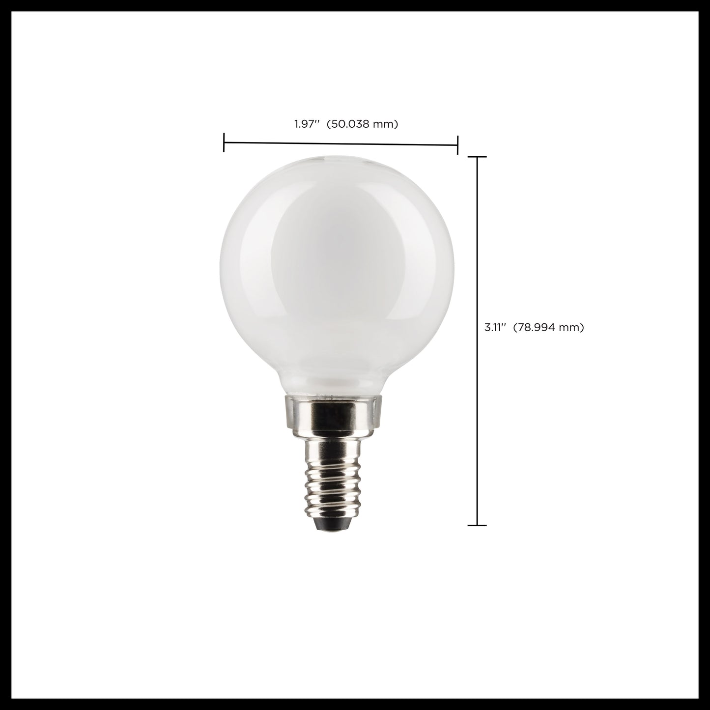 3 Watt G16.5 LED Filament; White; Candelabra base; 90 CRI; 400K; 120 Volt