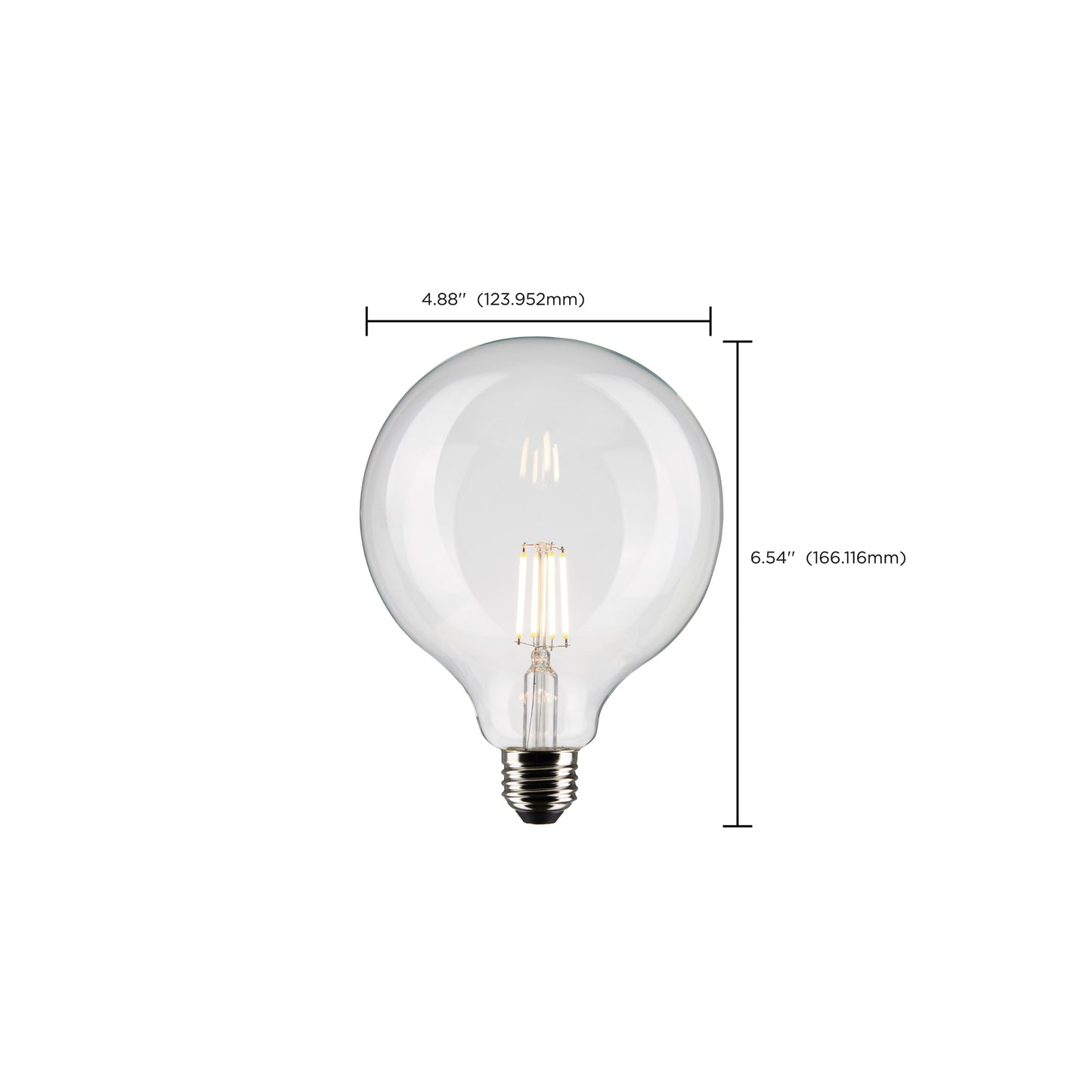 4 Watt G40 LED Filament; Clear; Medium base; 90 CRI; 4000K; 120 Volt
