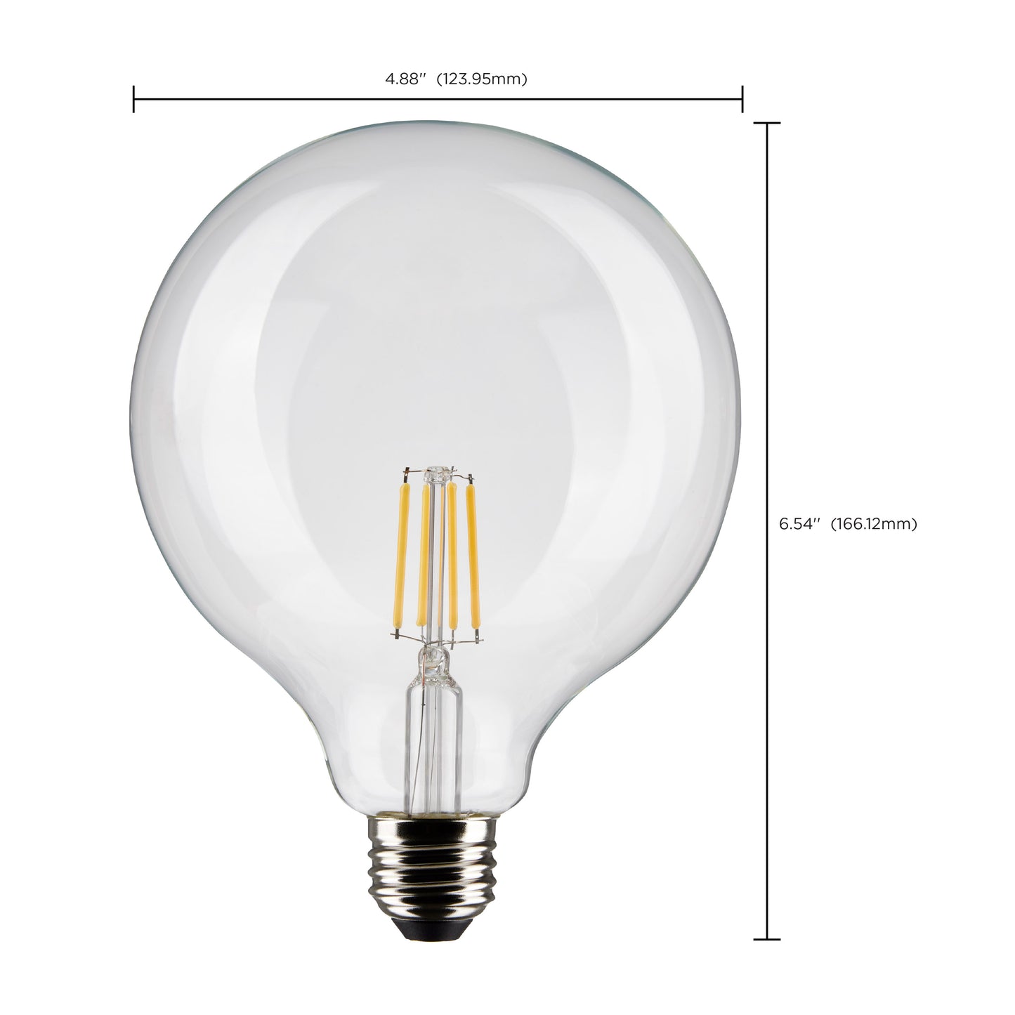 6 Watt G40 LED Filament; Clear; Medium base; 90 CRI; 4000K; 120 Volt