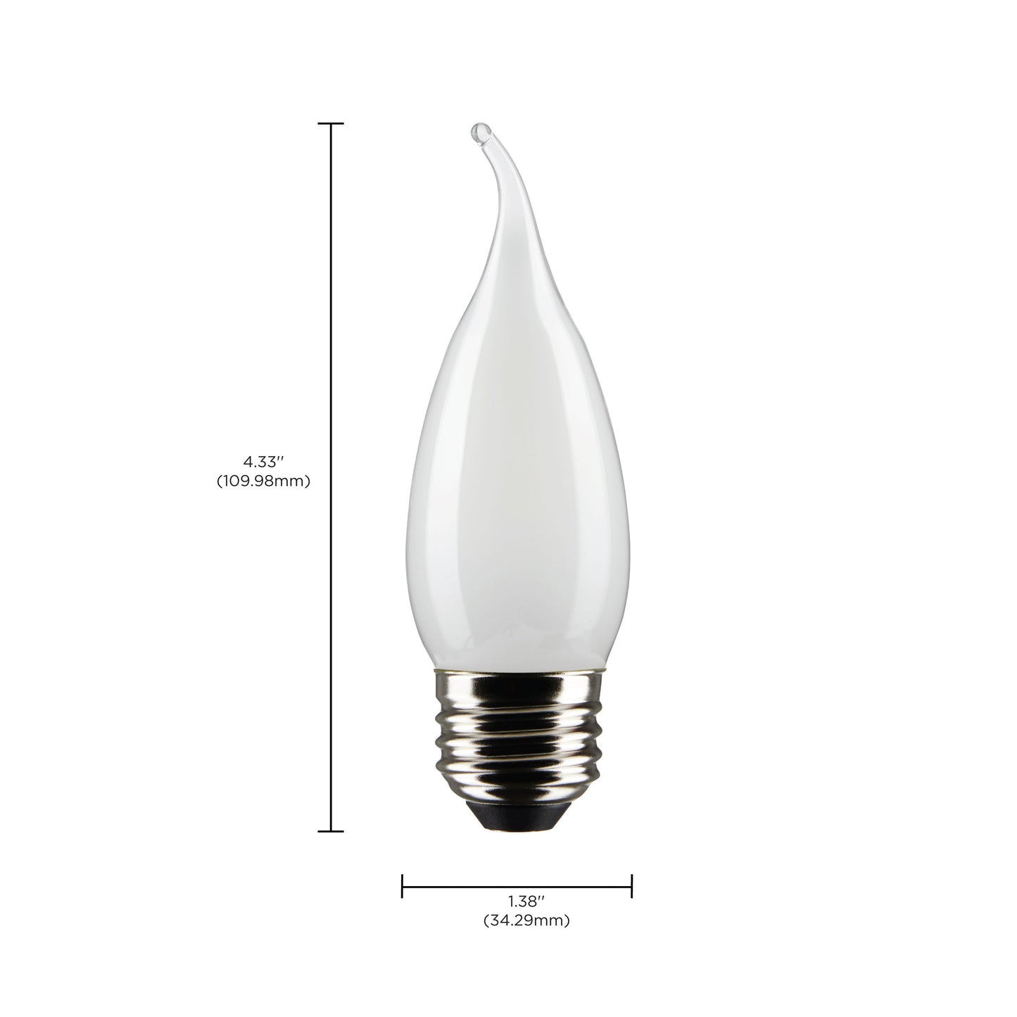 4 Watt CA10 LED Filament; Frost; Medium base; 90 CRI; 4000K; 120 Volt
