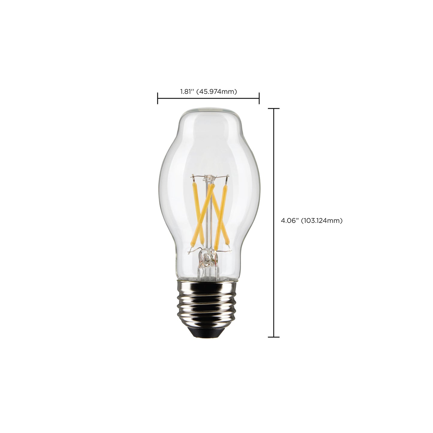 5 Watt BT15 LED Filament; Clear; Medium Base; 2700K; 450 Lumens; 120 Volt; 2-Pack
